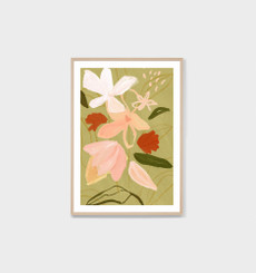 Floral Collage Green Print