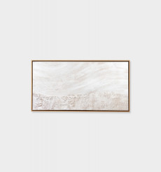 Sea Foam White Framed Painting 124 x 64 cm