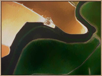 Saffron Stream Canvas Art Print - 90 x 120cm