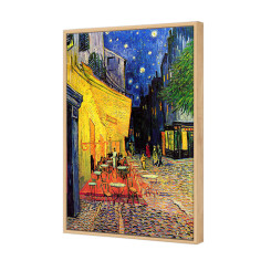 CAFE TERRACE AT NIGHT - FRAMED CANVAS