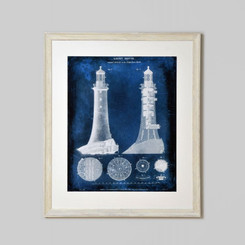 FRAMED PRINT: LIGHTHOUSE BLUEPRINT.

INDIGO BLUE LIGHTHOUSE PRINT SET IN WHITE WASH FRAME.

DIMENSIONS: 86W x 102H (CM)

FRAMED IN AUSTRALIA.

AVAILABILITY: USUALLY SHIPS IN 2-4 WEEKS.