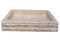 Chiseled Rectangular Sink in Noce Travertine