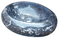Oval Natural Stone Vessel Sink - Black Marble