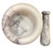 Mixed white marble mortar and pestle set