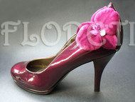 Aphrodite Small Couture Orchid Shoe Clips Violet Burgundy Bridal Shoe Accessories Set of 2