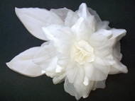 Antique White Couture Camellia Bridal Dress Pin Wedding Accessory