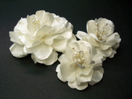 Antique White Magnolia Bridal Hair Clips and Wedding Dress Pin Set