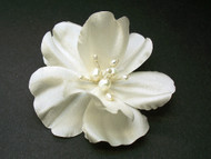 Antique White Silk Rose Bridal Hair Accessory Wedding Veil Clip