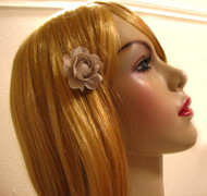 Bridal Gardenia Hair Accessory Handmade Silk Flower Bobby Pin Seashell