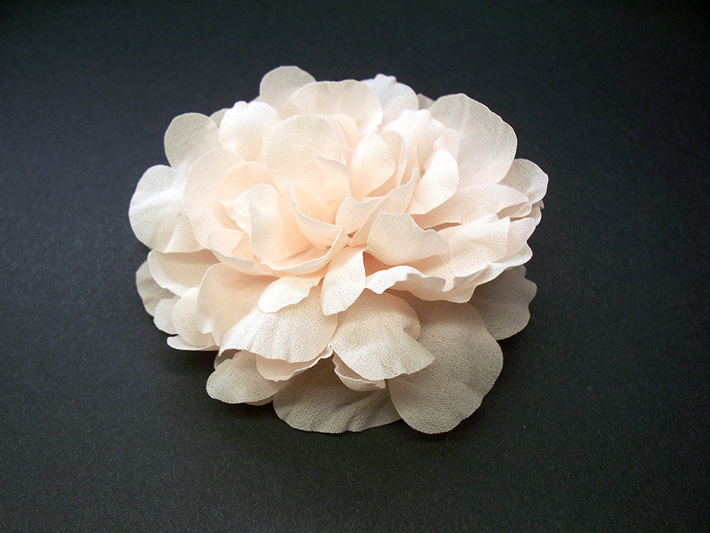 Bridal Hair Accessory Silk Hair Flower Wedding Veil Pale Pink Peony