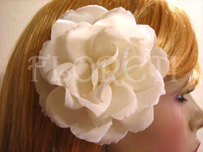 Bridal Wedding Hair Accessory Ivory Rose Hair Clip Polianta Pin Up