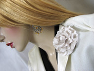 Gardenia Wedding Dress Pin Silk Flower Bridal Accessory in Seashell