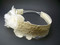 Ivory Silk Rose Bridal Headband Wedding Pearls Swarovski Crystals Lace