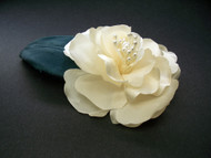 Light Champagne Ivory Magnolia Bridal Hair Accessory Pin-up Flower