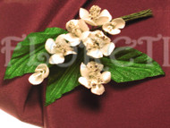Mon Cherry White Bridal Hair Clip Dress Pin Wedding Accessory Corsage