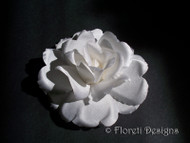 Polianta Couture Rose Bridal Hair Accessory White Satin Flower Veil