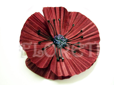 Red Poppy Hair Clip Oriental Flower Pin Up Hair Accessory Perfect