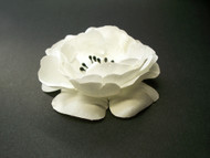 White Satin Poppy Anemone Bridal Hair Flower Wedding Veil Accessory