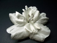 Bridal Wedding Hair Clip Accessory Tropical Silk Flower White Hibiscus