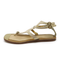 Shoes Vince Camuto Basso Flat Sandals Genuine Leather w Off White and Gold Metalic Color 7-1/2B (177696)