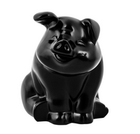 SMILING PIG HOOD ORNAMENT MATTE BLACK