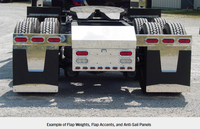 MUDFLAP WEIGHTS 24" STAINLESS STEEL WITH BACKING PLATE & HARDWARE (PAIR)