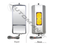 MIRROR WEST COAST STYLE 7" X 16" WITH CONVEX BOTTON AND AMBER LED