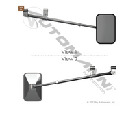 WIDE LOAD MIRROR ASSEMBLY W/FLAT GLASS MIRROR