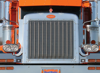 PETERBILT 379 EXT HOOD GRILL INSERT PUNCHED HORIZONTAL OVAL HOLES (BARS SOLD SEPARATELY)