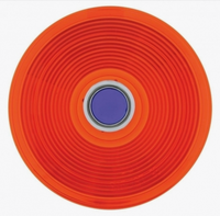 RED PLASTIC LENS WITH CENTER BLUE DOT W/3 SCREW HOLES