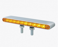 DOUBLE FACE LIGHT BAR 9" WITH 2 STUDS AMBER FRONT/RED BACK