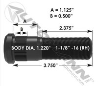 WHEEL STUD R/H (EUCLID #5982R)