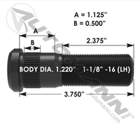 WHEEL STUD L/H (EUCLID 201.6193L)