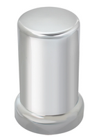 Tube Chrome Plastic Lug Nut Cover w/ Flange Thread On 3 3/8" TALL