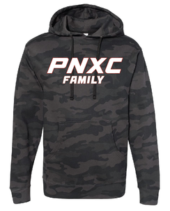 PNXC NXR Black Camo Hoodie with PNXC Family logo on front
