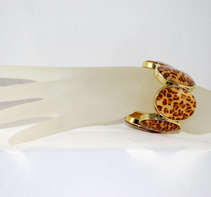 Leopard Print Oval Stretch Bracelet on wrist