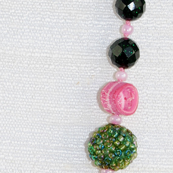 Close up detail of beads,especially the Green Goldstone (top 2)