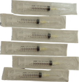 6 Syringes with Needles 10cc / 6 Jeringas con Agujas 10 cc/ml.