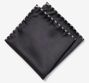 A X Crochet Black Full Pocket Square 