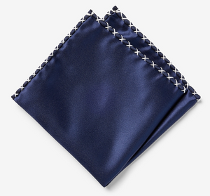A X Crochet Blue Full Pocket Square 