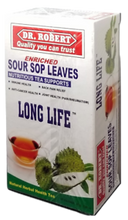 DR Robert Soursop Leaves tea 40g  (20 tea bags) packaged in a White and Red Rectangular box 

Graviola tea,GUANABANA tea
