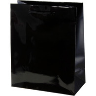 8 x 4 x 10 Black Gloss Euro-Totes  (Handles are cotton/poly blend)  100/ctn