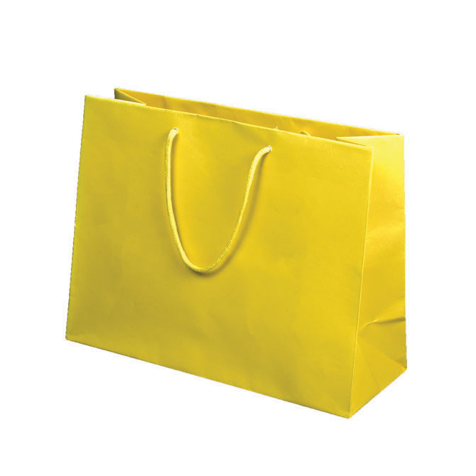 13 x 5 x 10 Lemon (Sunrise) Matte Euro-Totes 100/ctn - Bags, Bows and Boxes  Closeout