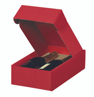 Red - 2 Bottle Box 7-1/8 x 3-1/2 x 13   (Red Eflute texture exterior / Red Kraft Interior)  10/ctn