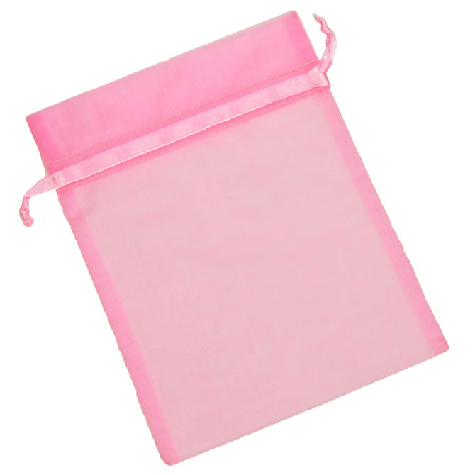 5-1/2 x Hot Pink (Fruit Punch) Organza Bags 10/pkg Bags, Bows