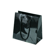 6-1/2 x 3-1/2 x 6-1/2 Black Gloss Euro Tote   (157 gsm)    25 per package