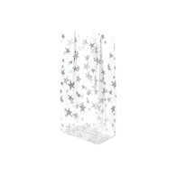 Silver Stars Printed Poly Bag  - 4 x 2-1/2 x 9-1/2 - 1.2 mil     100/pkg - food grade