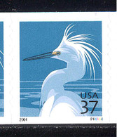 Scott # 3829A Plate # P44444 .37 snowy egret