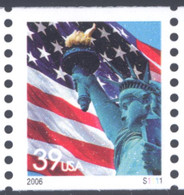 Scott # 3979 Plate # S1111 .39 lady liberty - center# 4B pink