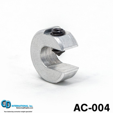 0.04 ounce (1 g) Aluminum Balancing Clamp weight 3/16" throat size